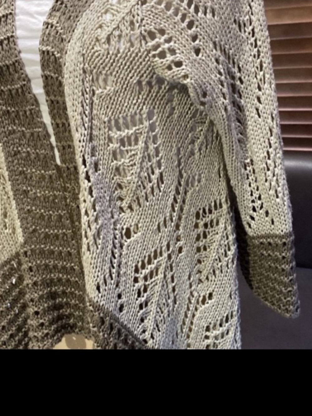 Cotton Open-Front Crochet Cardigan Sweater / shrug / wrap - Picture 5 of 16